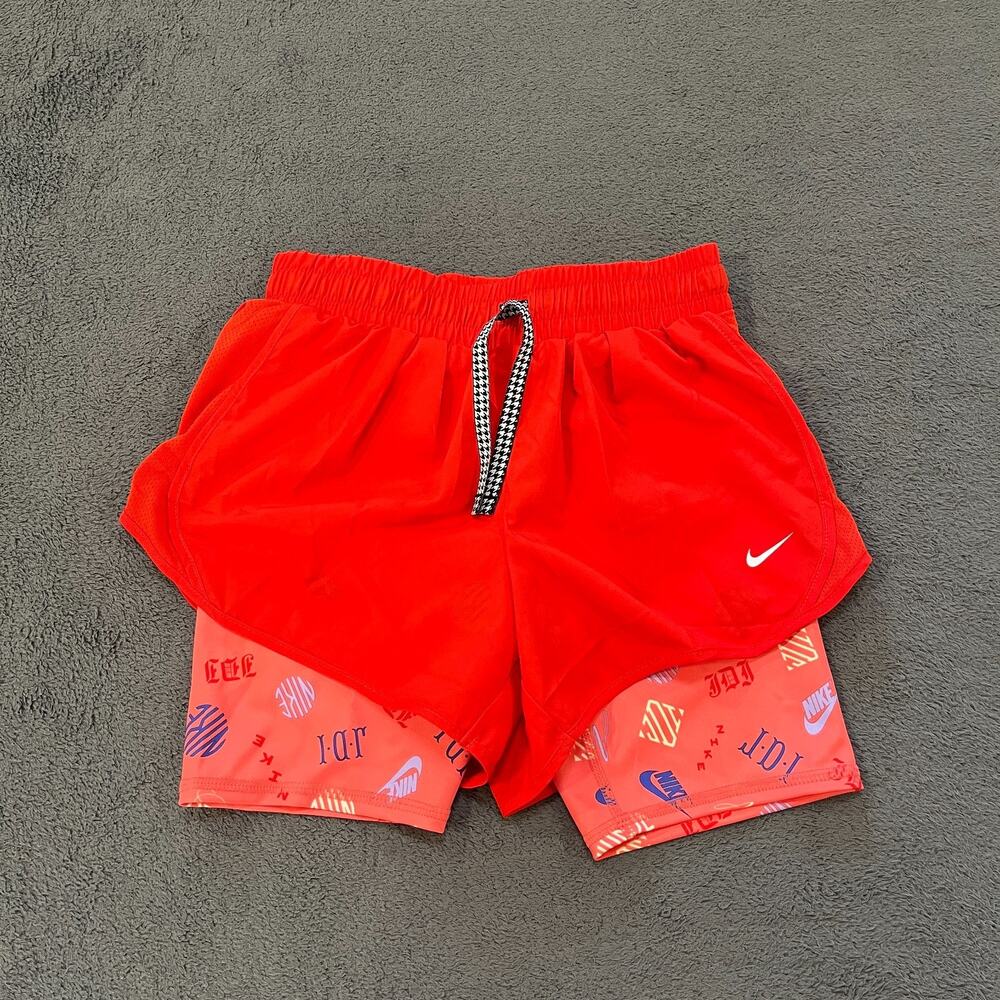 Nike Graphic J.D.I. Tempo Chile Red 2-in-1 Running Shorts DD7631-673 Kids Size M